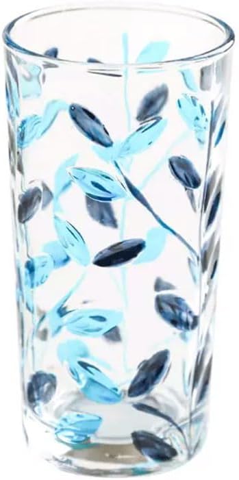 Exquisite Painted Crystal Glass Cup Fashion Drinking Cups iced Coffee Glasses Cocktail Glasses Juice Tea Mug for Home 400ml/14.1oz Practical