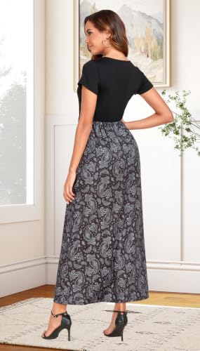 Image of Mommy Jennie Women's Maxi Dresses Short Sleeve Long Casual Summer Sundresses