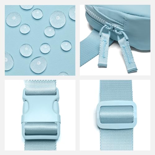 Image of Belt Bag for Women Two-Way Zipper Fanny Pack Crossbody Bags for Women Fashion Waist Packs Cross Body Fanny Pack with Adjustable Strap Gifts for Teen Girls (Icing blue)