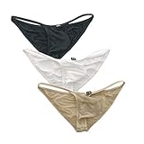 ADAHOP Men's Comfortable Ice Silk Pouch Briefs Strings Bikini Underwear Male