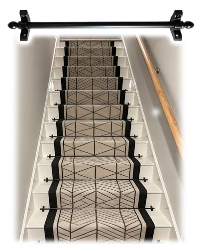 Barra para alfombras de Escalera, Minimalista, de 91 cm (36') - Soporte Ajustable para alfombras de Escalera, fácil de Instalar y Limpiar, Paquete de 4, exposiciones y Uso domé