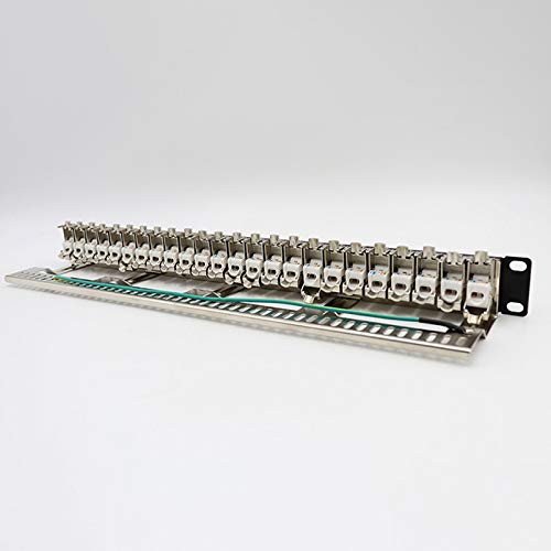 Panneau de Brassage Cat7 24Port CAT7 / CAT6A Panneau de Brassage EntièRement Blindé, INCL. Adaptateur Blindé 24X Cat7 1U 19 Pouces