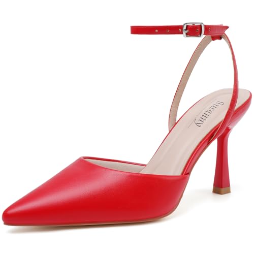 Image of Susanny Heels for Women Stiletto Closed Pointed Toe Backless Dress Shoes High Heels Sexy Kitten Pumps Wedding Guest Party Dance Prom Dressy Comfort Shoes