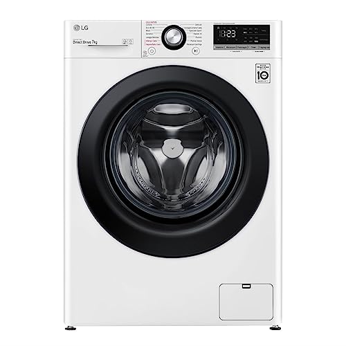 LG F2WV3S7S6E Machine à laver à chargement frontal 7 kg 1200 tr/min, intelligence artificielle AI DD, vapeur désinfectante, moteur inverter direct, diagnostic intelligent, 60 x 85 x 47,5 cm, blanc