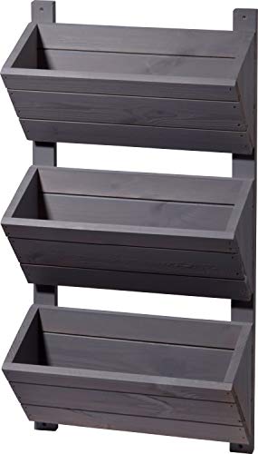 dobar® Green Label 58382FSCe Wandbeet mit 3 Pflanzkästen | Blumentreppe...