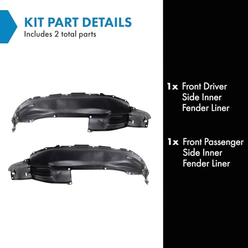 Image of TRQ Front Inner Fender Liner Set Compatible with 2010-2013 Toyota 4Runner TO1248159 TO1249159