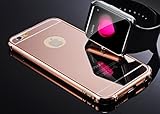 iPhone 6 Plus Rose Gold Mirror Case, Umiko(TM) Luxury Anti-scratch Ultra thin Mirror Metal Aluminum Frame Case iPhone 6 Plus - Rose Gold