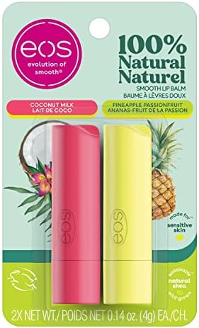 eos Super Soft Shea Lip Balm Sticks, Pineapple Passionfruit and Coconut Milk, 8g