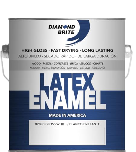 Diamond Brite Latex Gloss Enamel Paint, Gloss White, 1 Gallon, 80000-1