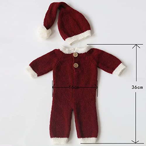 Yedaoiu Kerst Pasgeboren Baby Photo Shoot Props Outfits Haakkleding Santa Claus Red Hat Broek Photography Props (0-12m) voor verjaardagsfeestje en fotocadeau,Girl - Afbeelding 5