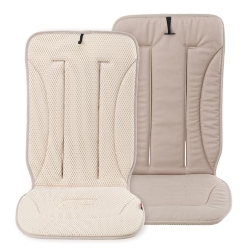 Momcozy Reversible Stroller Seat Liner Water-Resistant & Easy Clean Side Breathable & Comfortable Mesh Side Universal 3-Hole Adjustable Design All-Season Cushion Pad for Strollers Carriages