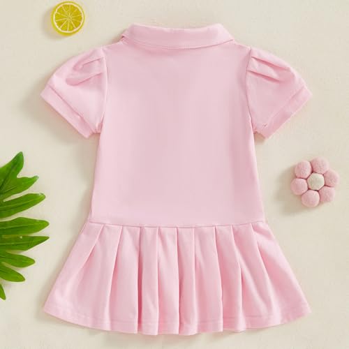 Chloefairy Kids Toddler Baby Girl Golf Outfit Golf Polo Dress Short Sleeve Hole in One Golf Summer Tennis A Line Dresses3