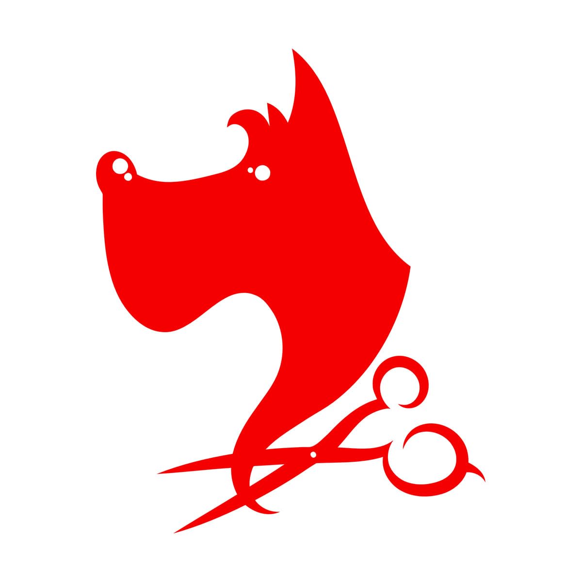 Lettering Stickers Pet Dog Puppy Scissors Grooming Salon 54x67.2cm Art Mural Painting Large red