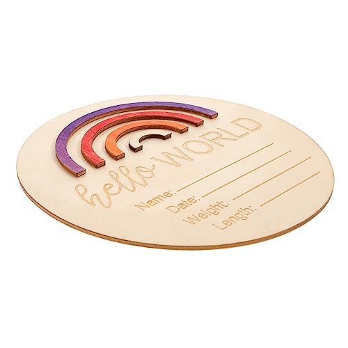 SUPVOX Monthly Baby Milestone Announcements Wooden Name Sign Baby Milestone Cards Birth Announcement Sign