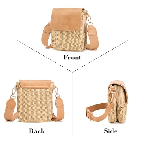 Ambistra Faux Straw RFID Crossbody Bag