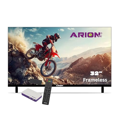 اريون شاشة تلفزيون مقاس 32 بوصة بدون اطار - موديل AR-32RA 310F وجهاز استقبال صغير FHD E10