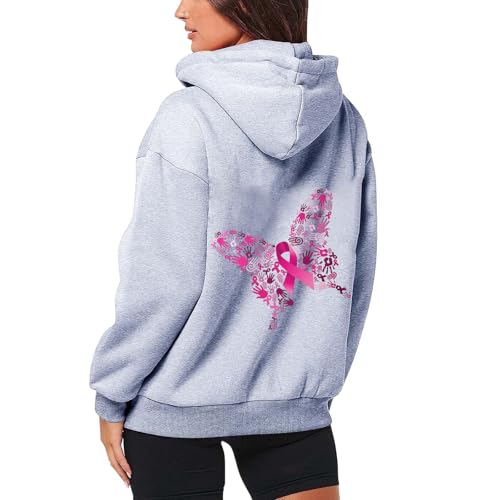 Sweat à Capuche Octobre Rose chaud en polaire pour rester active en hiver