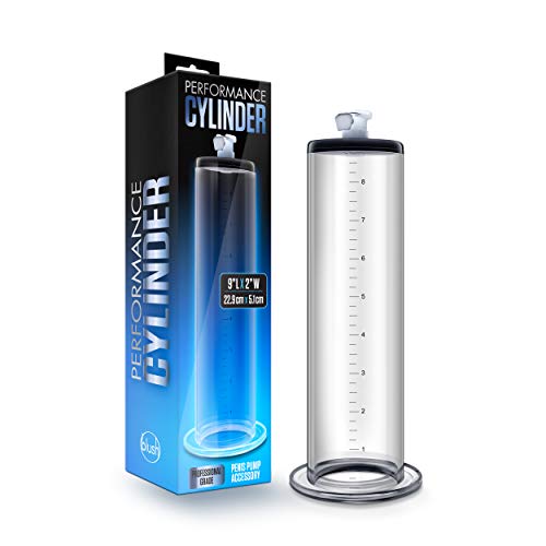 Blush Performance Acrylic Penis Pump Cylinder, 2 Inch x 9 Inch - Laser Etched Measurements - Accessory Upgrade Replacement for Nterchange Compatible Performance Collection Pump Systems