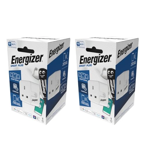 Energizer Smart Plug Twin Pack – Wi-Fi 2.4 GHz, Works with Alexa, Google Home & Siri, No Hub Required, App Control for Lamps, Appliances, Heaters & More, CE, RoHS, UKCA Certified Energizer Smart Plug Twin Pack – Wi-Fi 2.4 GHz, Works with Alexa, Google Home & Siri, No Hub Required, App Control for Lamps, Appliances, Heaters & More, CE, RoHS, UKCA Certified
