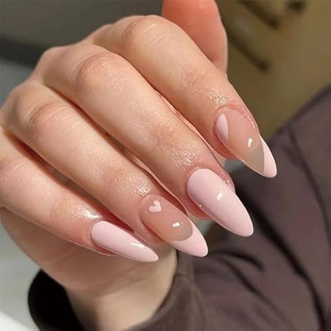Heart Pink French Press On Nails by EONFAVE Cover