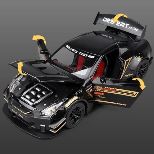 Image of DEUSON ECOM 1:24 Scale Super Toy Car for Kids Sport Car Diecast Model Metal Cars with Light Sound Pullback Openable Doors