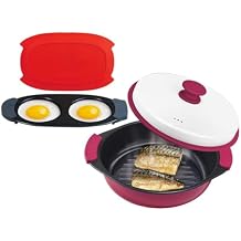 MKYSAIL Microwave Breakfast & Dinner Duo 2-in-1 Egg Cooker + Grill Pan Set Crispy Bacon, Fluffy Omelets, Grill Marks in Minutes! Perfect for RV, Dorms, Travel & Small Kitchens