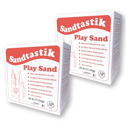 Sandtastik Sparkling White Play Sand, 50 lb (22.6 kg) - Fill Sandboxes, Sand Trays, Sensory Tables, Water Tables! Scoop, Mold & Pour This Premium Non-Toxic Sand