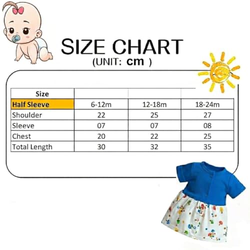 Image of VParents Knee-Length Sleeveless Cotton Frocks for Baby Girls, Round Neck A Line Mini Short Dress for Kids