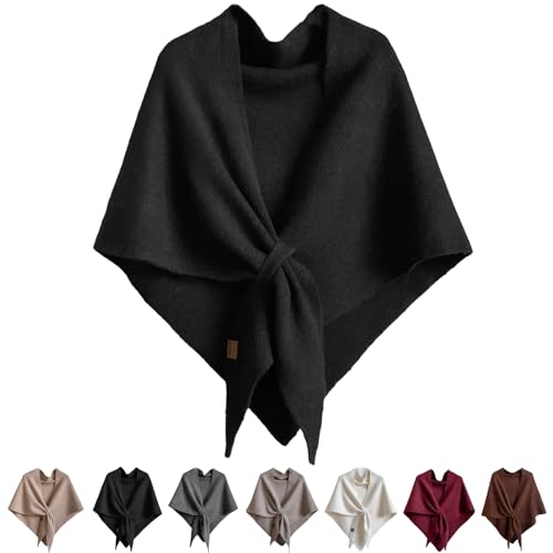 Pashmina Shawl Wraps for Women, Women's Solid Color Knitted Wool Shawl for All Seasons, Wool Cashmere Sweater Scarf