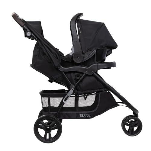 Image of Baby Trend EZ Ride DLX Stroller Travel System (with EZ-Lift Plus Infant Car Seat), Dash Midnight