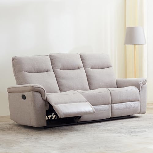 Image of Home Centre | Artise | Fabric | Solid Wood | 3 Seater Recliners | Beige | 1 Year Warranty