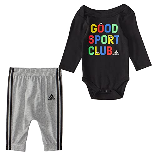 Image of adidas baby-boys Long Sleeve Bodyshirt Jogger SetPants