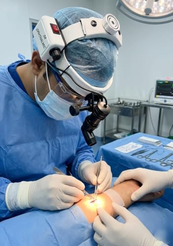 Image of Portable LED Surgical Headlight with Fixed Spot Headband for dantle Clinic, use in Small Surgery Would Operations