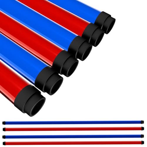 KastLite T8 LED/Fluorescent Tube Guard Sleeves with End Caps - 46-3/8" Red & Blue Colored Replacement Lamp Covers - Plastic Bulb Protector for Ceiling Lights & Classroom Fixtures, 4th of July/12-Pack