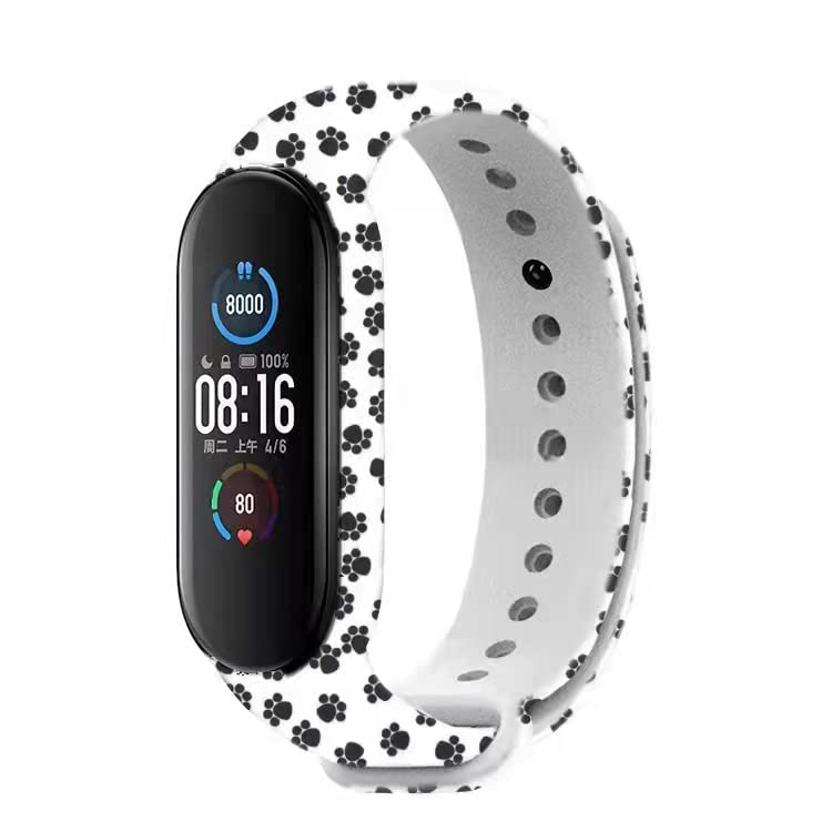Paquete de 10 correas compatibles con Mi Band (7/5/6) – Correa de silicona flexible estampada para rastreador 3