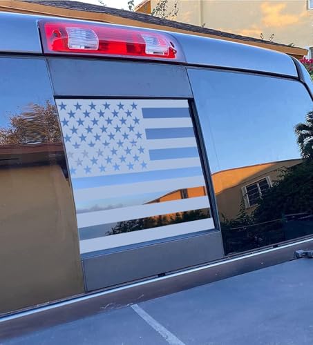 Image of Xinghe for Dodge Ram 2009 to 2024, American Flag Decals Stickers for Truck Back Middle Window, Matte Black USA Flag Decal