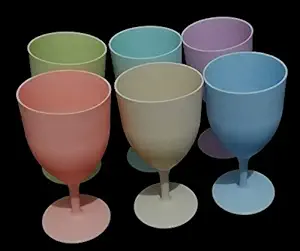 Kytaste Colorful Fiber Goblet Wine Standing Cups Wine Bar Cocktail Glass Fiber Wine Glasses Drink Ware