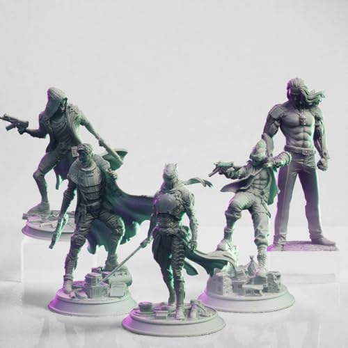 Lot de 5 Figurines de Jeu de rôle Cyberpunk Ninja, Yakuza,...