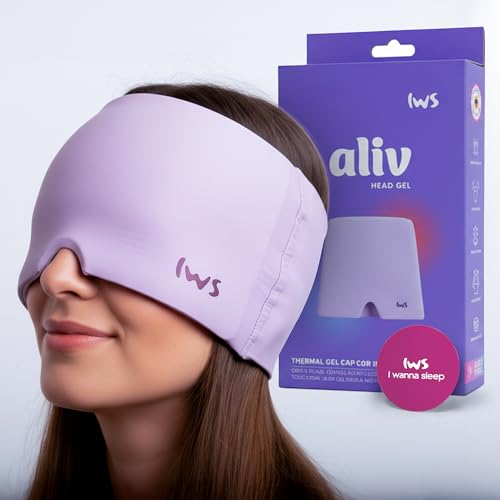 Aliv Head Gel - I wanna sleep - Alívio de Dores de Cabeça e Enxaqueca | Máscara térmica 360°. Alivia Rapidamente Sinusite e Tensões. Com Gel para Uso Quente ou Frio, Oferece Conforto Imediato