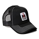 International Harvester Logo Black Mesh Back Hat with White Stitching IH66
