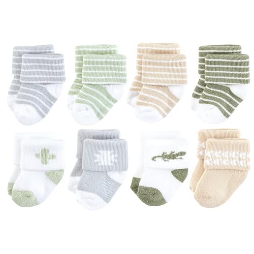 Image of Hudson Baby Baby 8-pack Cotton Rich Newborn and Terry Socks