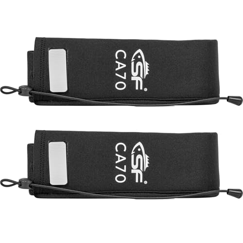 SF 2Pcs Neoprene Fishing Rod Sleeve Rod Cover for Casting Rods Protect Cover Floating Casting Rods Storage Case 70in Length 3in Wdith