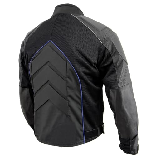 Image of NexGen SH2153 Men's Black CE Armored Motorcycle Textile and Leather Combo Jacket