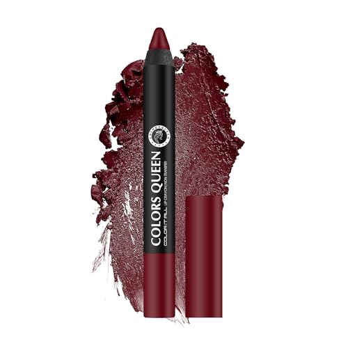 Colors Queen Color It All Long Lasting Crayon Lipstick | Up to 18 Hours Stay | Creamy Matte Finish | Waterproof & Light Weight| Smudge Proof & Non-Transferable | Lipstick for Women (Plum House,3.5g)