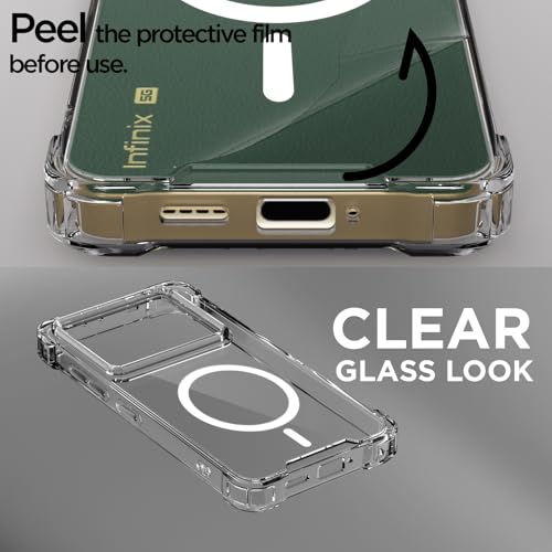 Image of Pikkme Back Cover for Infinix Note 40 Pro 5G Mag-Safe Shockproof PC + TPU | Protective Case Magnetic Support | Bumper Case (Transparent Mag-Safe)