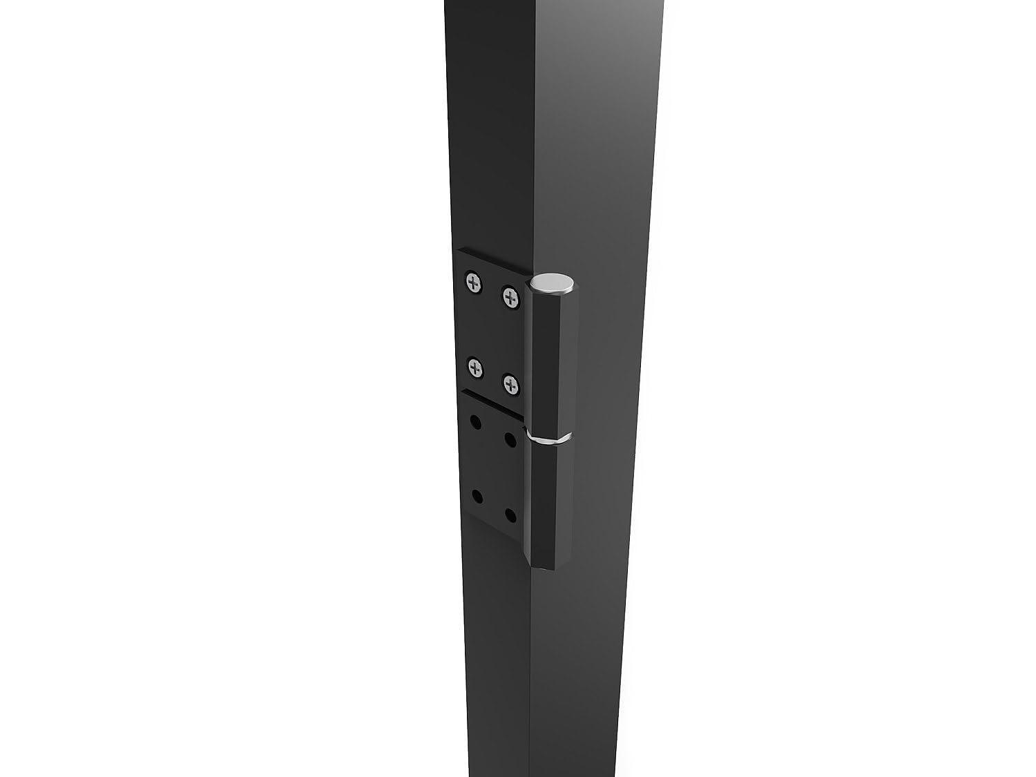 Vente-unique - Cerradura de puerta reversible H204 x L93 cm de aluminio y vidrio templado - LOXTON