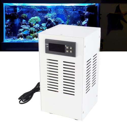 Fafeicy Enfriador de Acuario Enfriador de Agua de 72 W Enfriador de Acuario para Tanque de Peces para Hidropónico Hogar 30-35 DB de Enfriamiento Silencioso de Temperatura Constante,