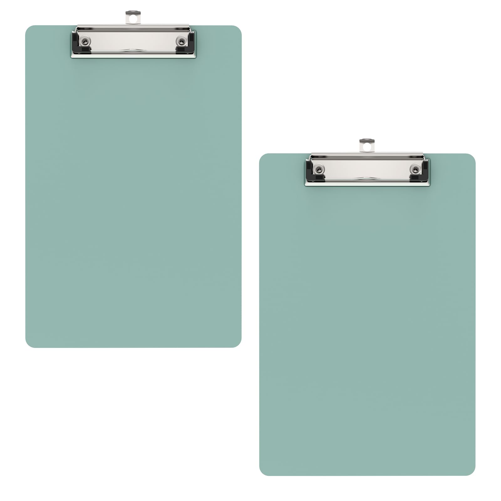 Macroclo 2 Pack Small Clipboards, A5 Plastic Mini Deep Green Clip Board for Classroom, Students, Kid, Size 6" x 9" with Low Profile Clip, Office & School Supply