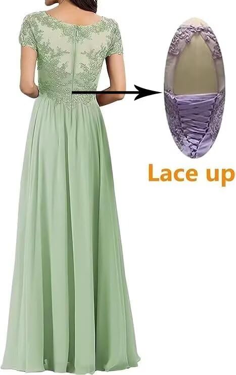 Mother of The Bride Dress Long for Wedding Guest Lace Appliques Chiffon Formal Evening Party Gowns JH0292