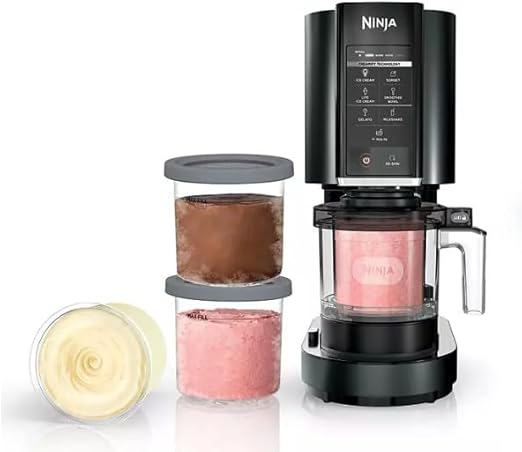 Ninja CREAMi Ice Cream & Sorbet Maker, 7 Frozen Treat Programs, Includes 4 Pints & Lids (CN315A)